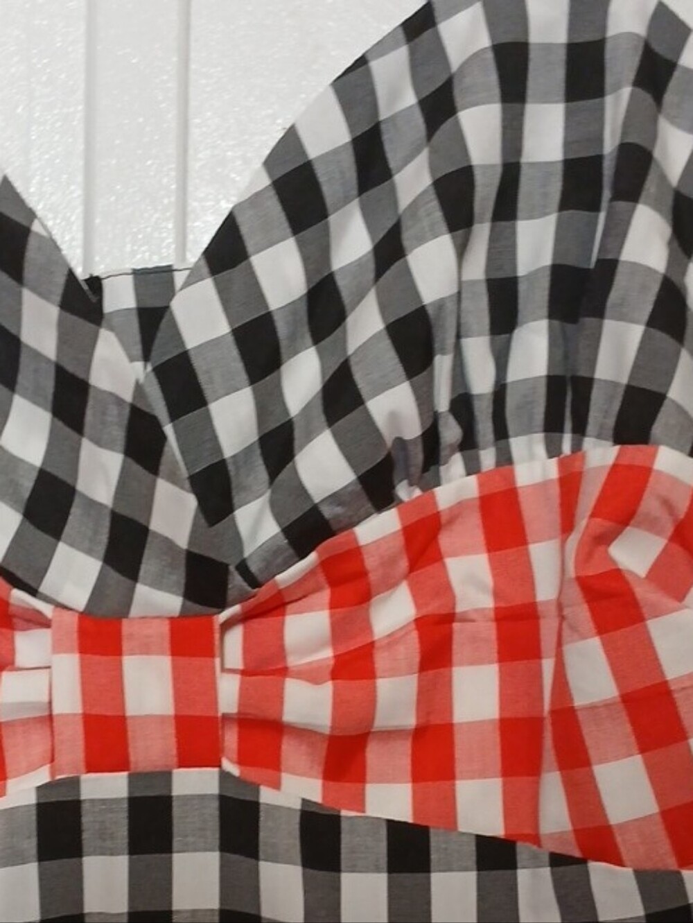 Vintage 1950's Rockabilly Dress with Red Waist Bow